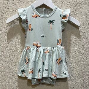 Kyte Baby Dew Surf twirl bodysuit dress size 6-12M